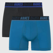 Premium Men's Anti-Chafe X-Temp Trunks 2pk in Blue/Black by Hanes Moves Large