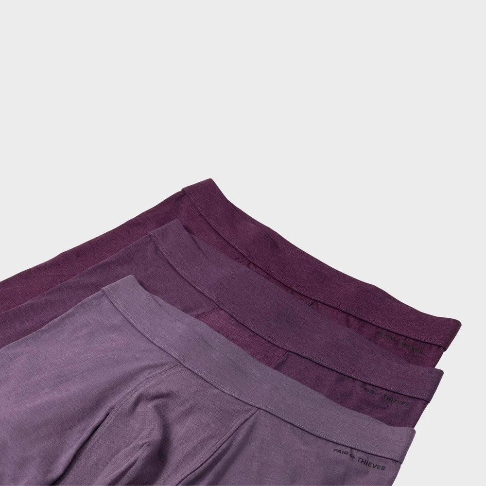 Pair of Thieves Men Quick Dry Boxer Briefs for Men | 3 Pack Purple Medium