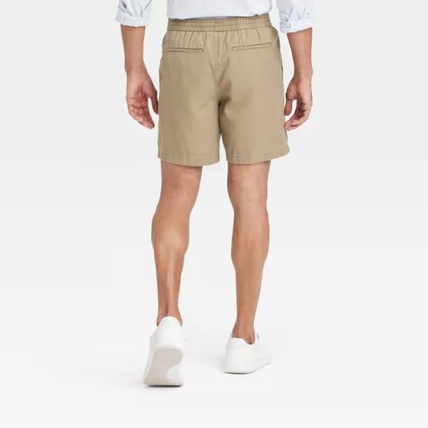 Goodfellow & Co Men's Vintage 7" Elevated Washed Pull-On Shorts - (US, Alpha, Large, Regular, Regular, Light Gray)
