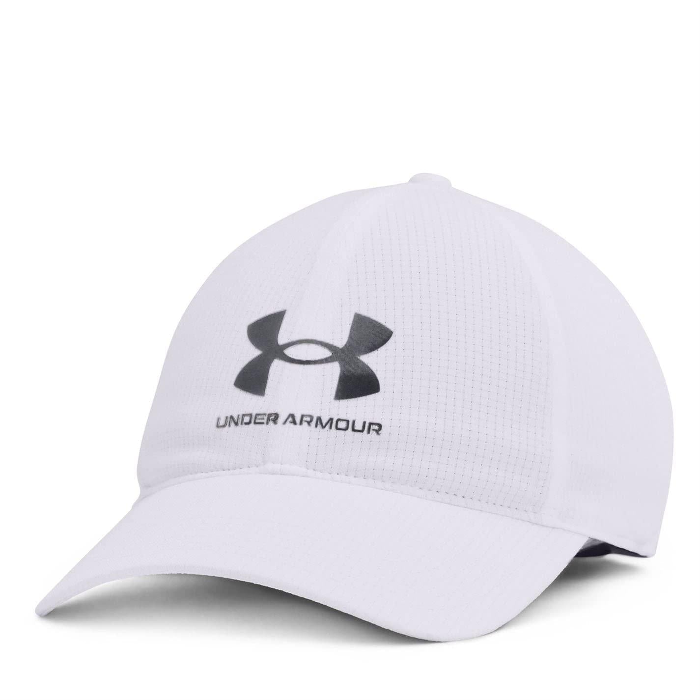 Under Armour Mens ArmourVent Adjustable Hat White 100/Pitch Gray One Size