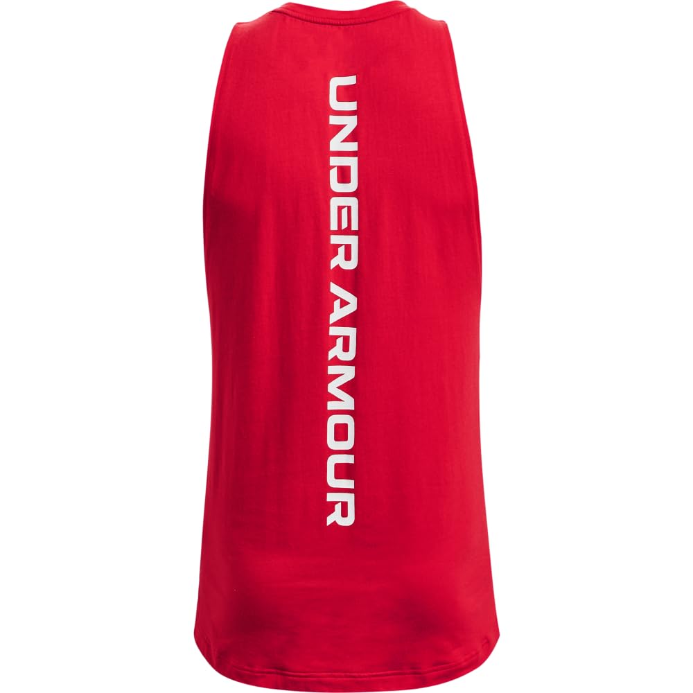 Under Armour Men's Baseline Cotton Tank , Red (600)/Summit White, Medium