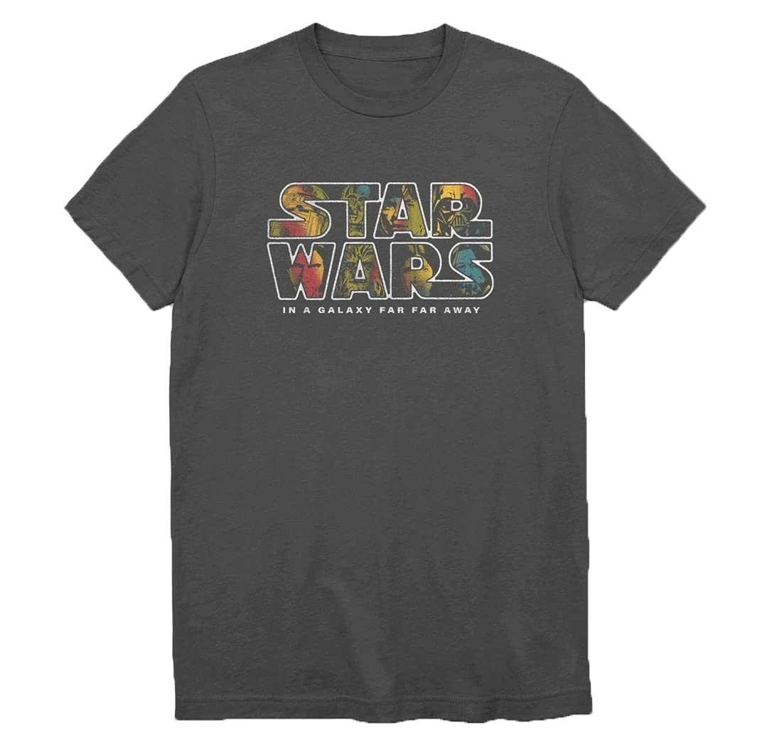 Star Wars in A Galaxy Far Far Away Grey Graphic T-Shirt - Medium