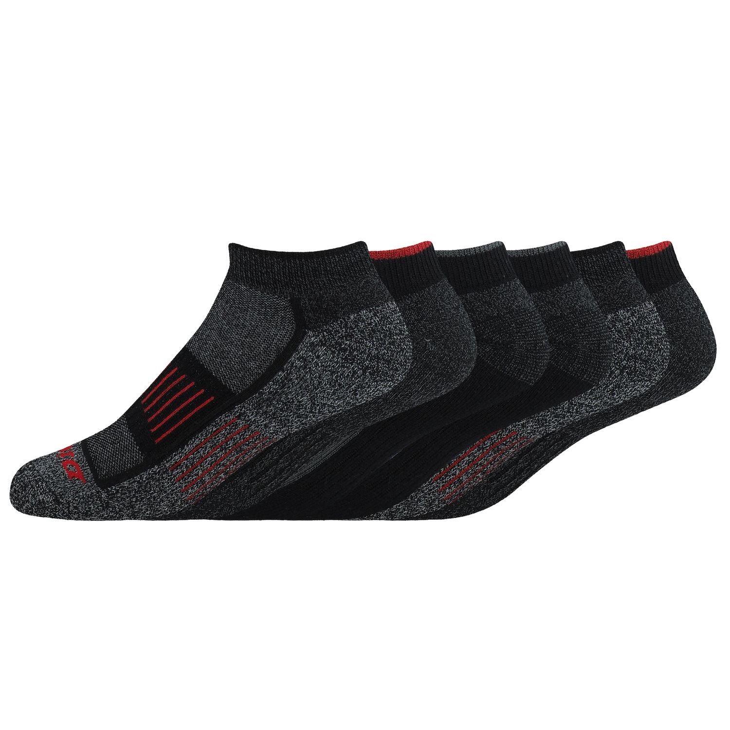 Dickies Men's 6pk Outdoor Repreve Low Cut Socks - Gray/Black 6-12: Midweight