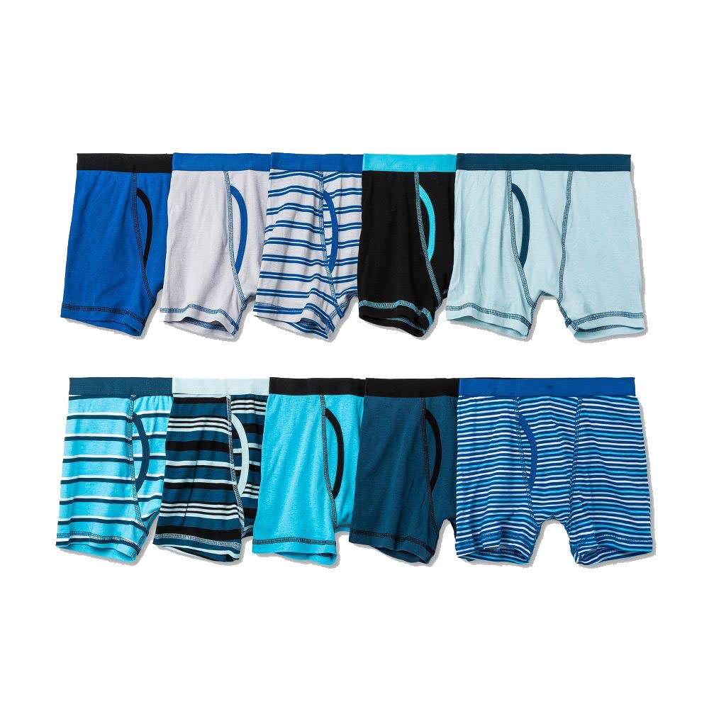 Cat & Jack Boys' 10pk Boxer Briefs - (US, Alpha, Large, Regular, Striped)