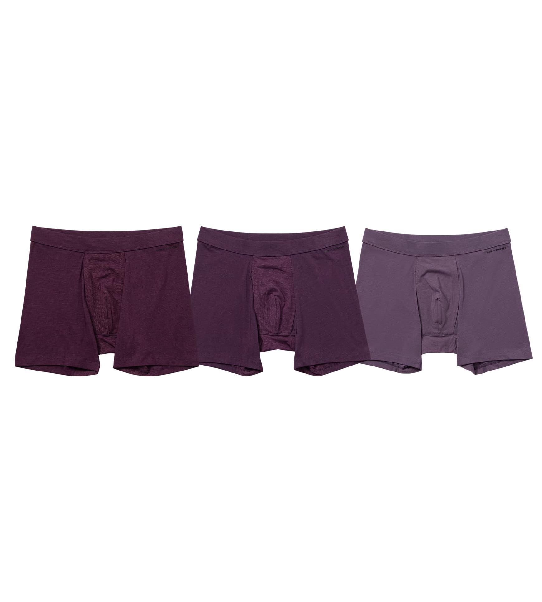 Pair of Thieves Men's 3pk Quick Dry Cotton Boxer Briefs - Purple S