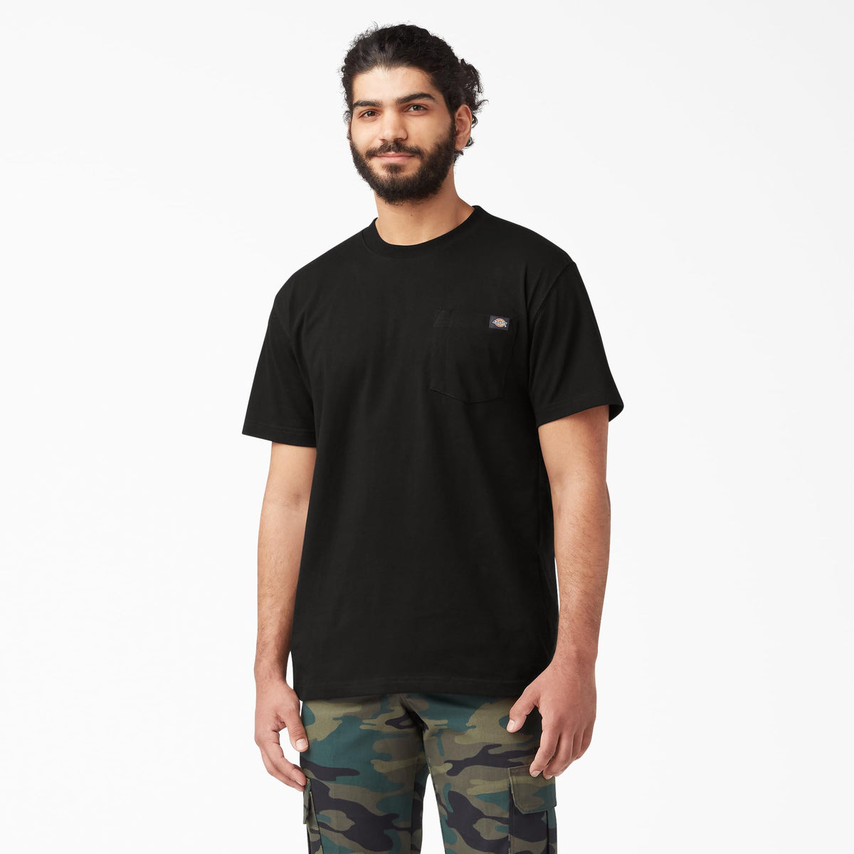 Dickies Mens Heavyweight Crew Neck Short Sleeve Tee Shirt, Black, XX-Large US