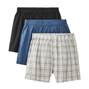 Dealworthy Men's Woven Boxers 3pk - Large Blue/Black