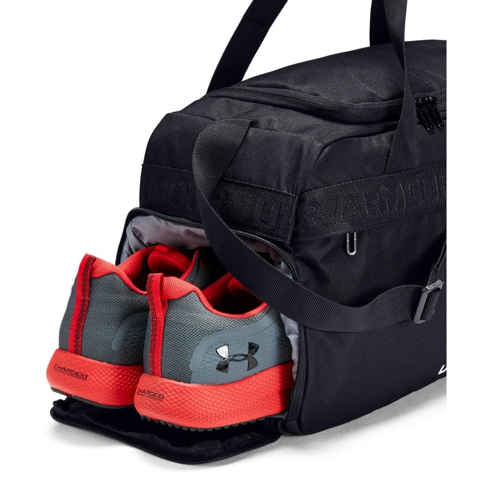 Under Armour Unisex Loudon Duffle, Black (001)/White, Small