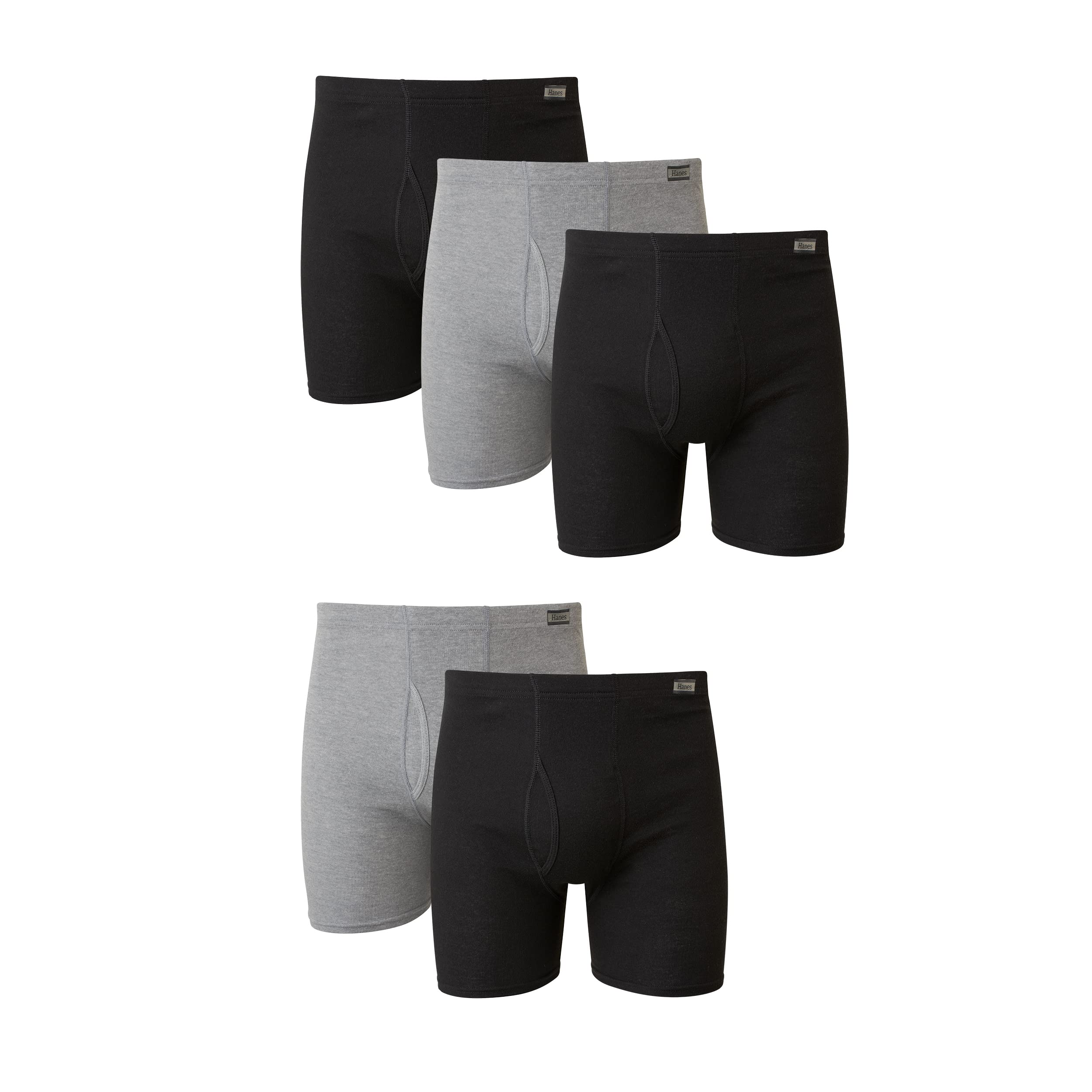 Hanes Men`s TAGLESS Boxer Briefs with ComfortSoft, 7460Z5, L, Assorted (5-pack)