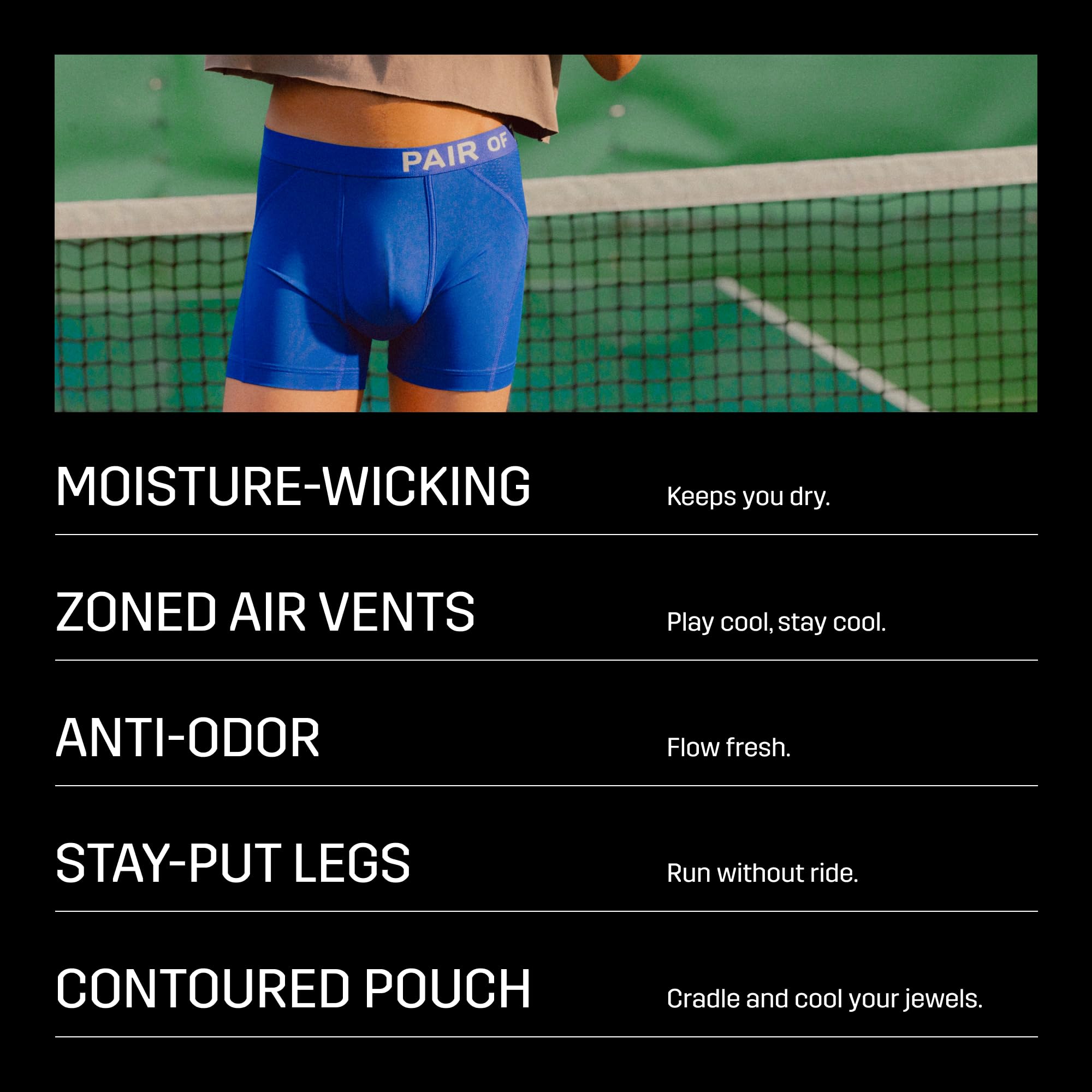 Pair of Thieves Men's SuperCool Long Leg Boxer Briefs 2pk - Black XL