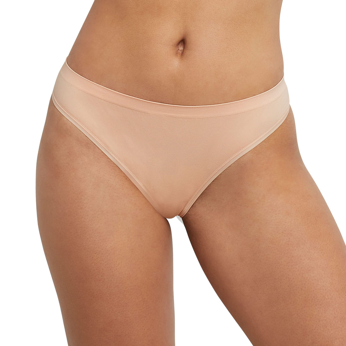 Hanes Womens Comfort 6-pack Thong, Pink Begonia/Blush/Violet/Pink/Black/Blue, 5