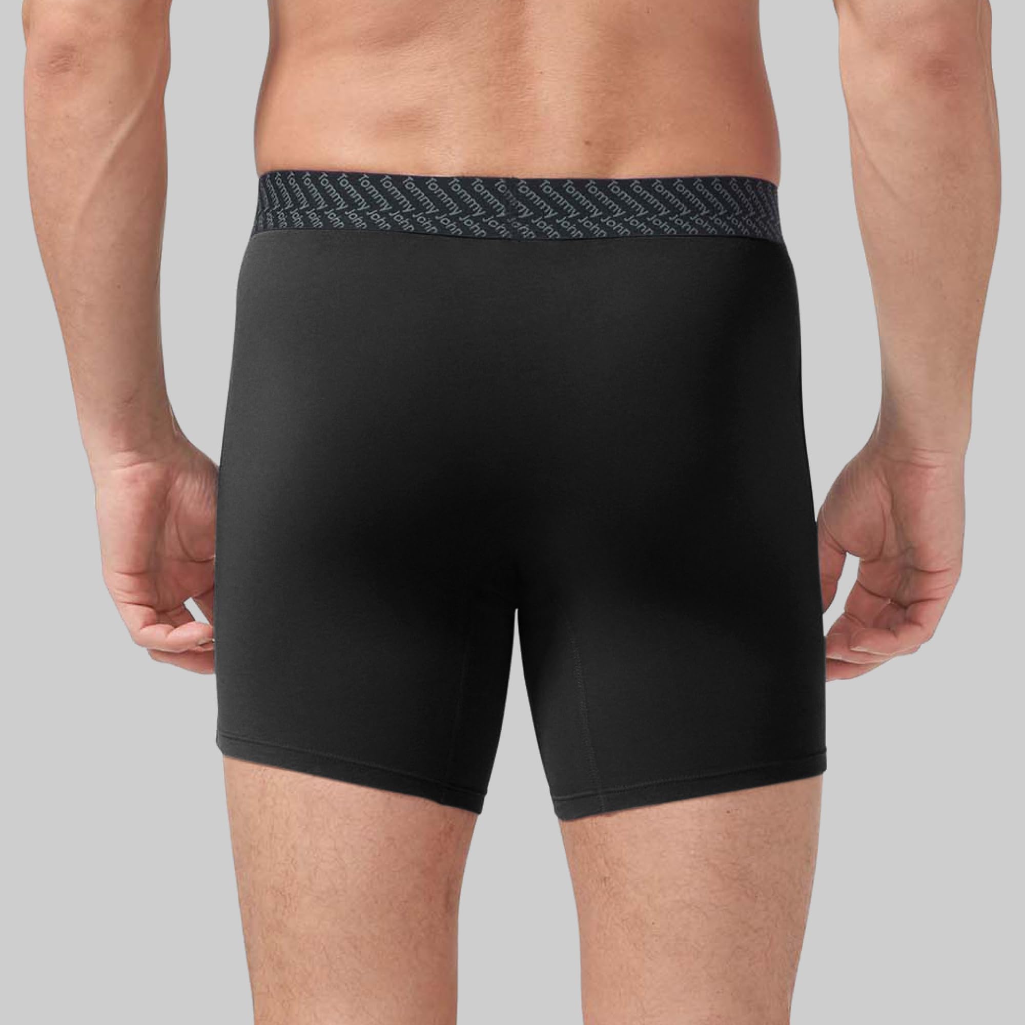 Tommy John Mens 6” Cotton Boxers w/Pouch 2 Pk Sidecar Stripe/Simply Green Medium