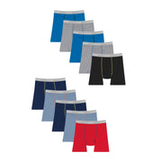 Hanes Boys' Comfort Flex Waistband Boxer Briefs, 10 Pack Assorted Solids, Large