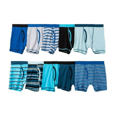 Boys' 10pk Striped Boxer Briefs - Cat & Jack™ XS