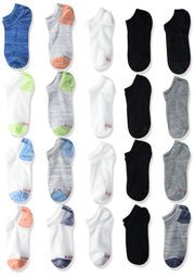 Hanes Boy's Lightweight Ankle Socks Value Pack, Assorted 20-Pair Pack, Large