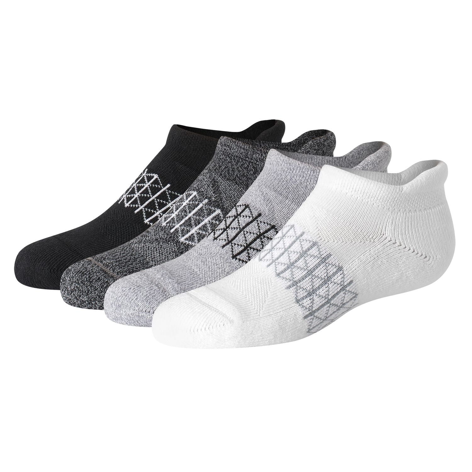 Hanes Boys' 4pk Absolute Active Heel Shield Socks - White M 9-2.5