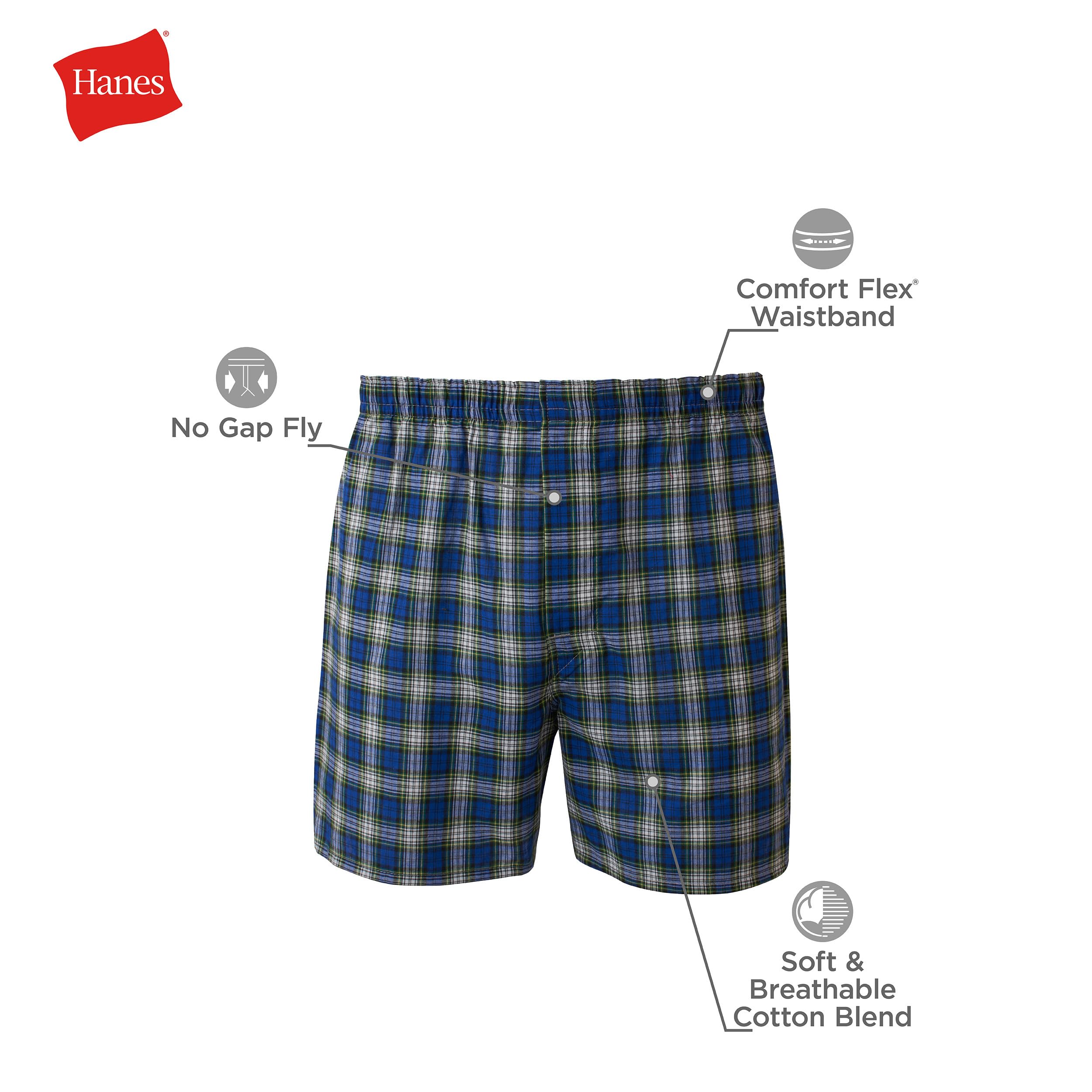 Men's FreshIQ Comfort Flex Waistband Tartan Boxer 5-Pack Plaid Small