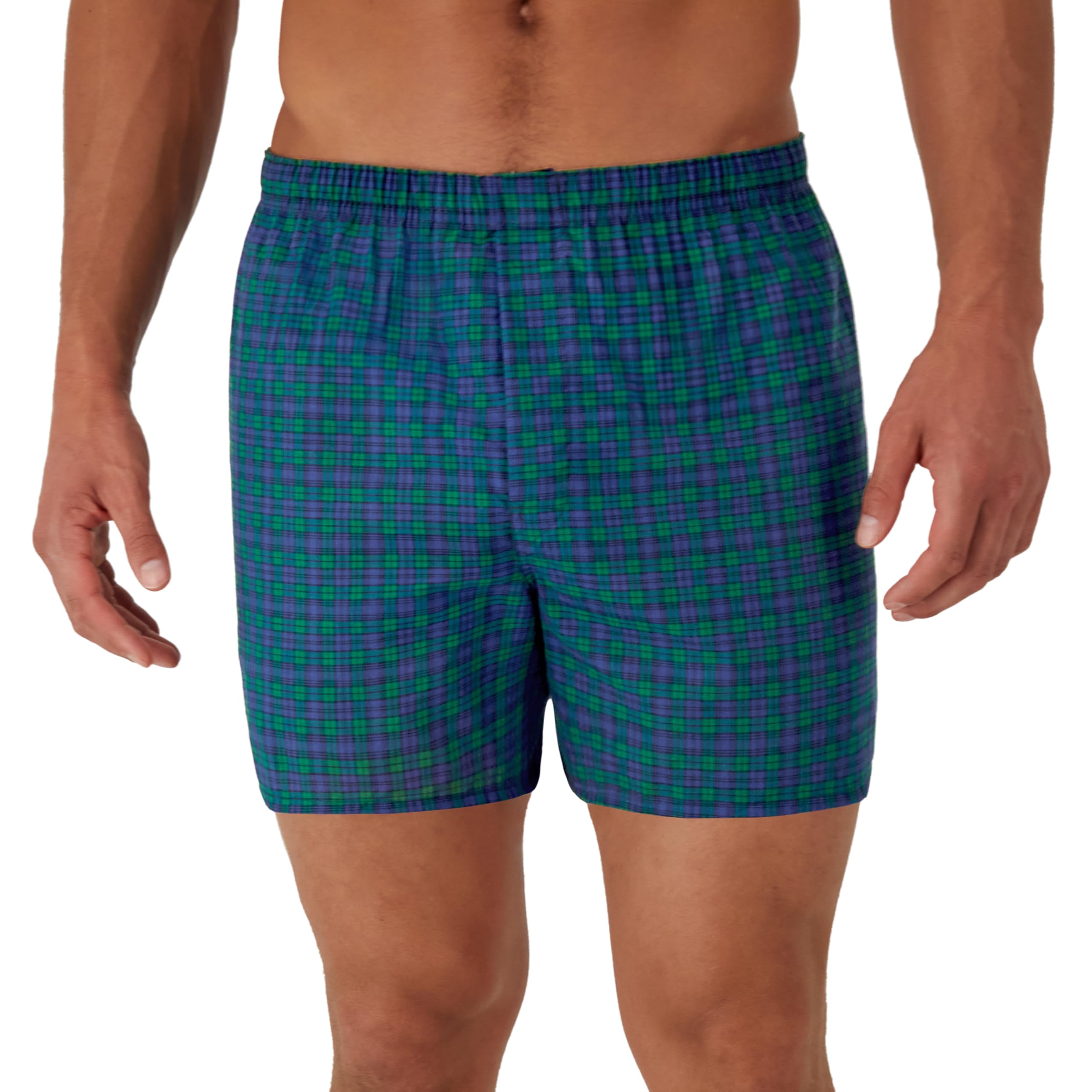 Men's FreshIQ Comfort Flex Waistband Tartan Boxer 5-Pack Plaid Small
