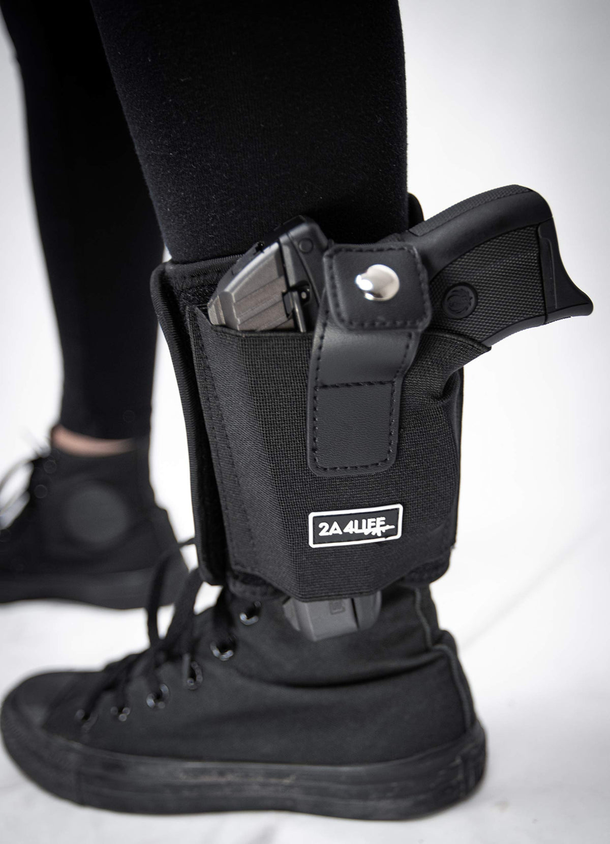 2A4LIFE Ankle Gun Holster for Concealed Carry for Women Men| One Size Fits All | Universal Leg Carry Gun Holster with Magazine Pouch| Comfortable & Durable | Retention Strap