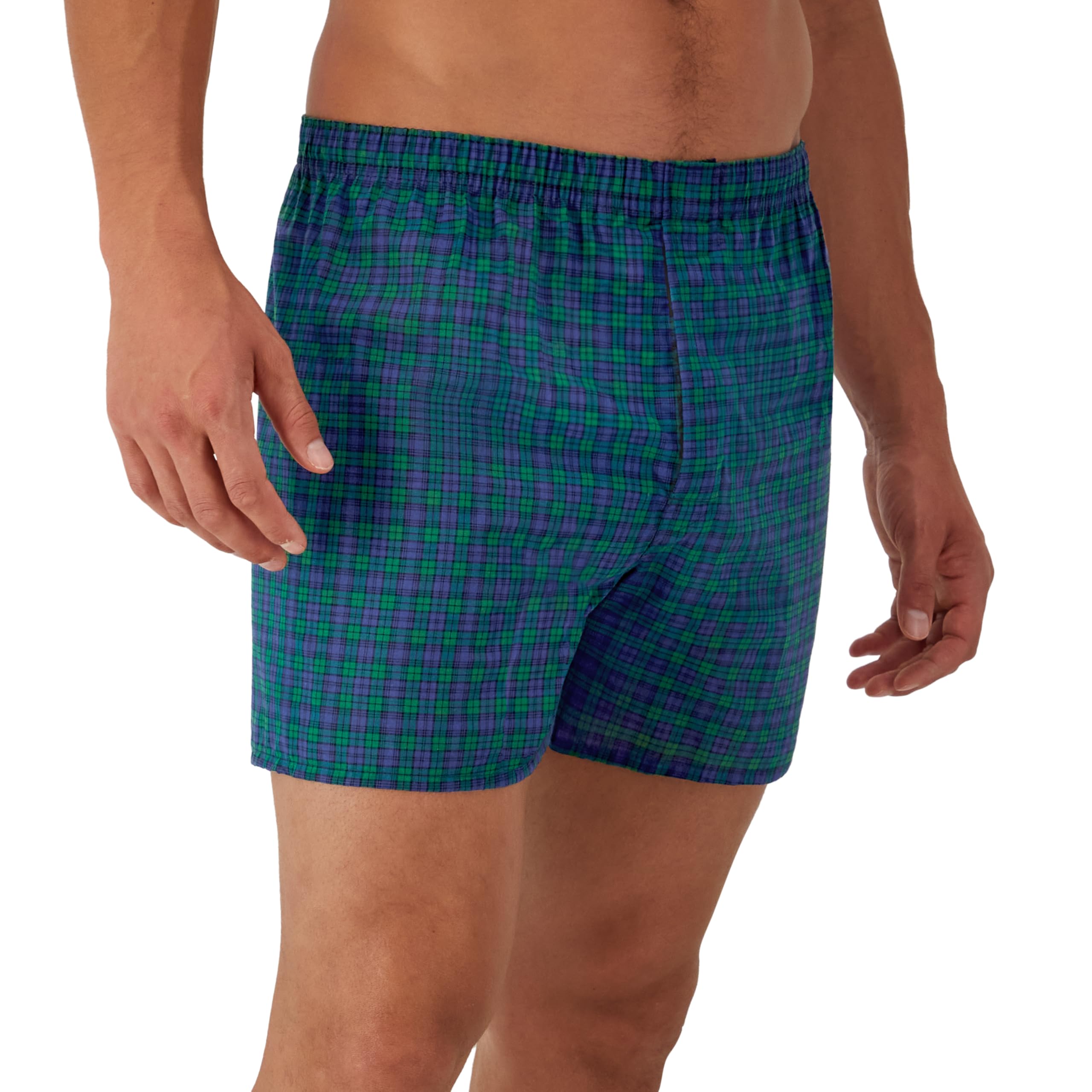 Men's FreshIQ Comfort Flex Waistband Tartan Boxer 5-Pack Plaid Small