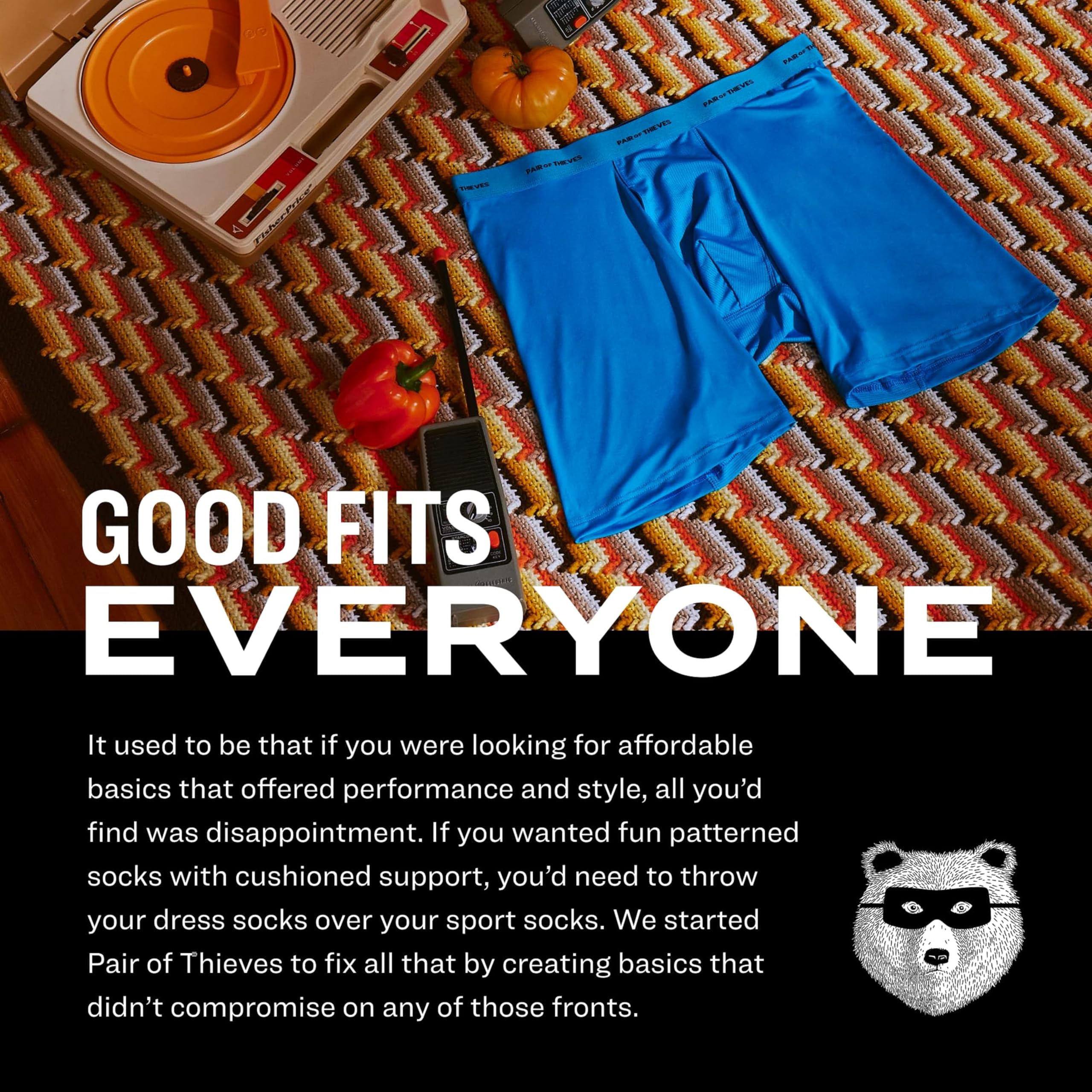 Pair of Thieves Men's Quick Dry Action Blend Boxer Briefs 3 Pack L