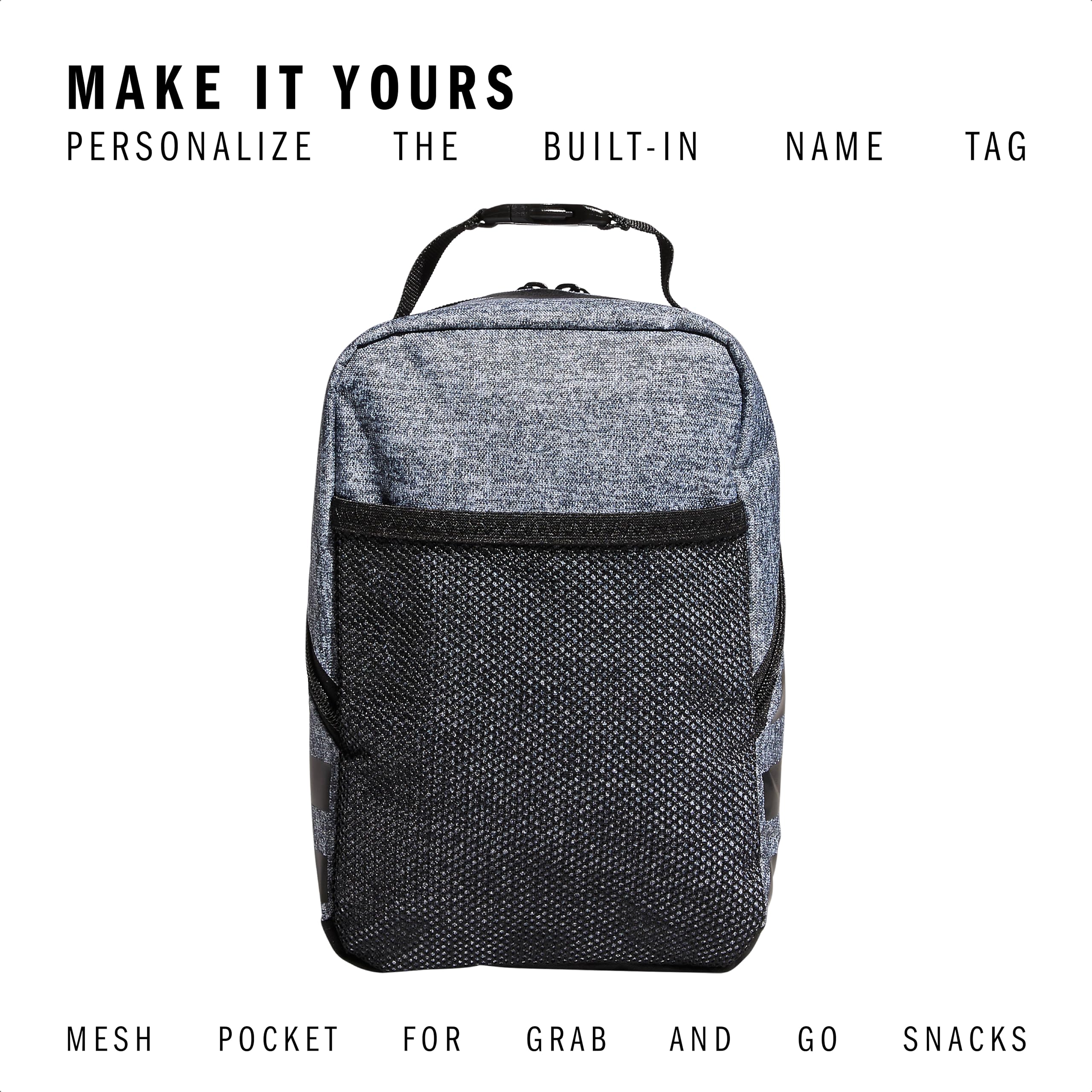 adidas Santiago 2 Insulated Lunch Bag, Jersey Onix Grey/Black, One Size