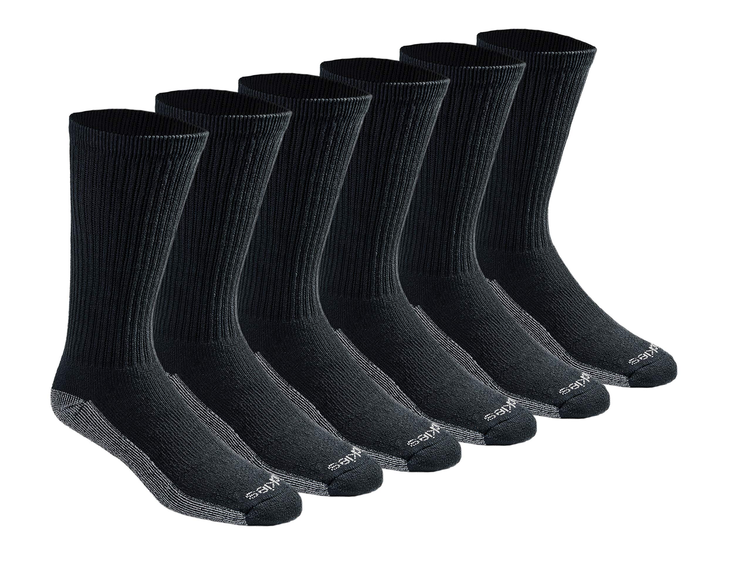 Dickies Men's Dri-tech Moisture Control Crew Socks 6 pack Shoe Size: 6-12 Black