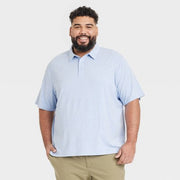 Men's Big & Tall Comfort Wear Polo Shirt - Goodfellow & Co™ Heathered Blue XXLT
