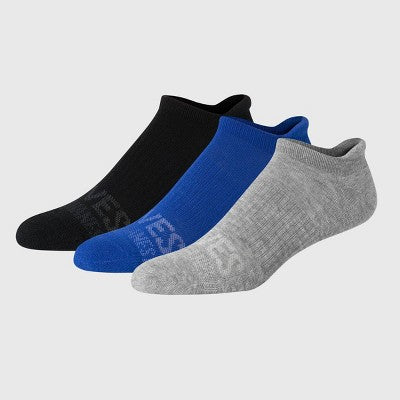 Hanes Moves Premium Men's Breathable Mesh Heel Shield Socks 3pk Blue 6-12 Ankle