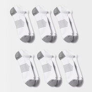 Men's Active No Show Socks 6pk - All In Motion™ White 12-15: Arch Support