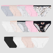 Fruit of the Loom Girls' 14pk Cotton Bikini Underwear - Asst Colors Size 6