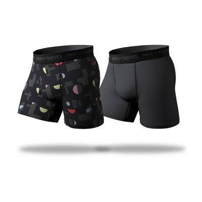 Pair of Thieves Men's Neon Super Fit Boxer Briefs 2pk - Neon S: Tagless