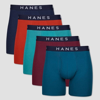 Hanes Premium Men's 5pk Boxer Briefs - Asst Color L Cotton Blend Tagless