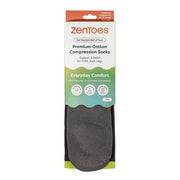 ZenToes Compression Gel Padded Socks - Small 5-7.5 - Graphite