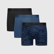 Hanes Originals Premium Men's SuperSoft Trunks 3pk - Blue/Black XL: Lightweight
