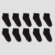 Boys' 10pk Athletic Ankle Socks - Cat & Jack™ Black M