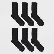 Men's Odor Resistant Crew Socks 6pk - Goodfellow & Co™ Black 6-12: Arch Support