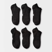 Women's Ext Size Active Mesh 6pk No Show Socks - All In Motion™ Black 8-12