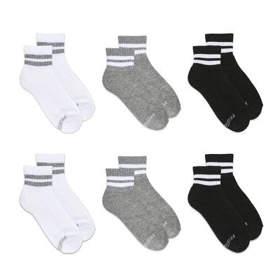 Women's Striped 6pk Ankle Socks - Fruit of The Loom™ - Gray