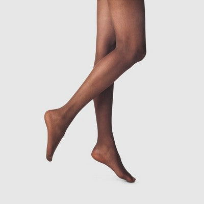 Women's 20D Sheer Control Top Tights - A New Day Cocoa S/M: High Waisted Hosiery