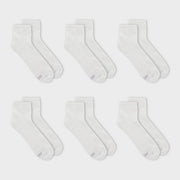 Fruit of the Loom Women's Cushioned 6pk Ankle Socks - White 4-10
