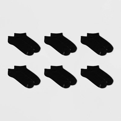 Fruit of the Loom Women's Cushioned 6pk No Show Athletic Socks - Black 4-10