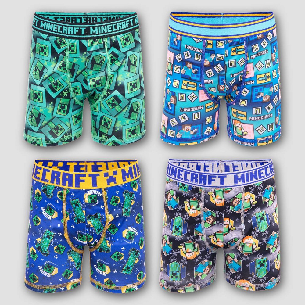 Boys' Minecraft 4pk Athletic Boxer Briefs - 6