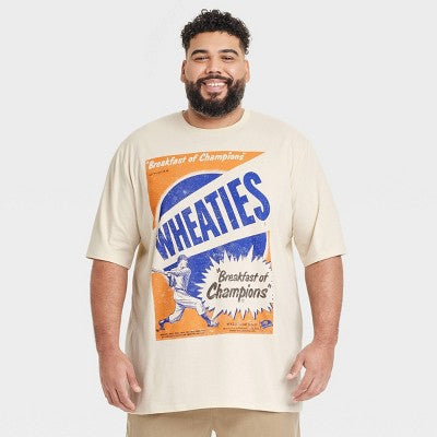 Men's Big & Tall Crew Neck Graphic Goodfellow & Co™ Ivory Wheaties 3XL: Tagless