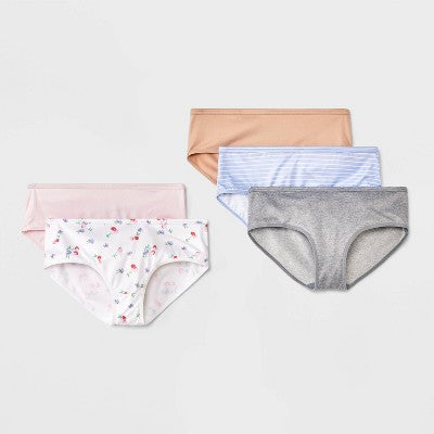 Girls' 5pk 'Cherries' Brushed Microfiber Hipster Underwear - art class™ M