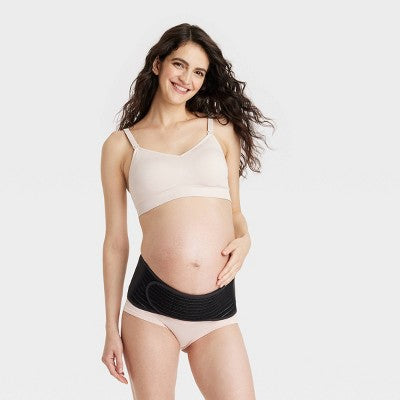 Maternity Support Belt - Isabel Maternity Black S/M: Under Belly Pregnancy Band