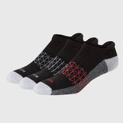 Hanes Men's 3pk Absolute Active Cush Heel Shield - Gray/Black/Red 6-12: Low Cut
