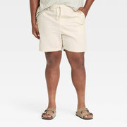 Men's Big & Tall 7" Elevated Linen Pull-On Shorts Goodfellow & Co Best Beige 4XL