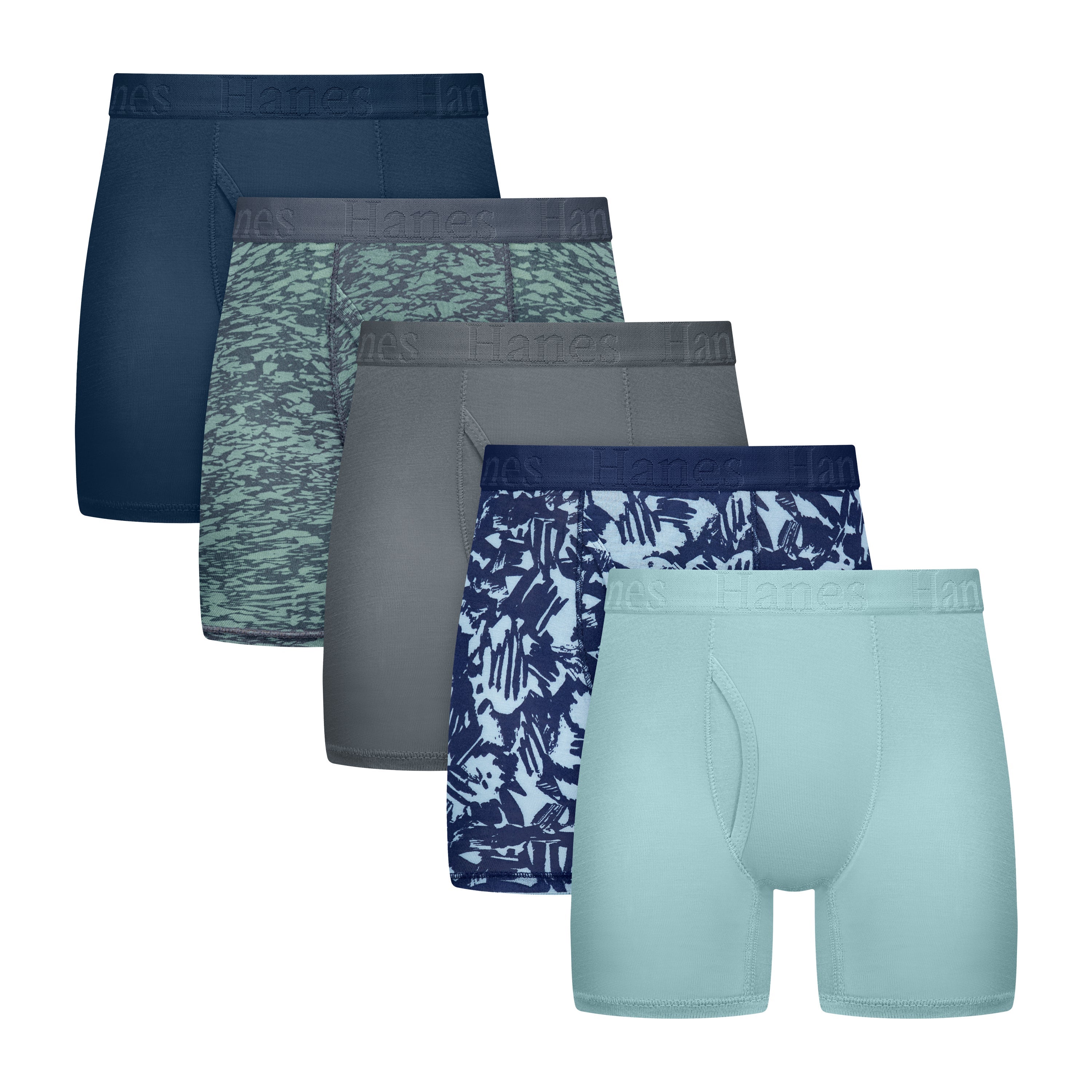 Hanes Originals Boys' SuperSoft Boxer Brief Underwear, Asst Color Large , 5-Pack