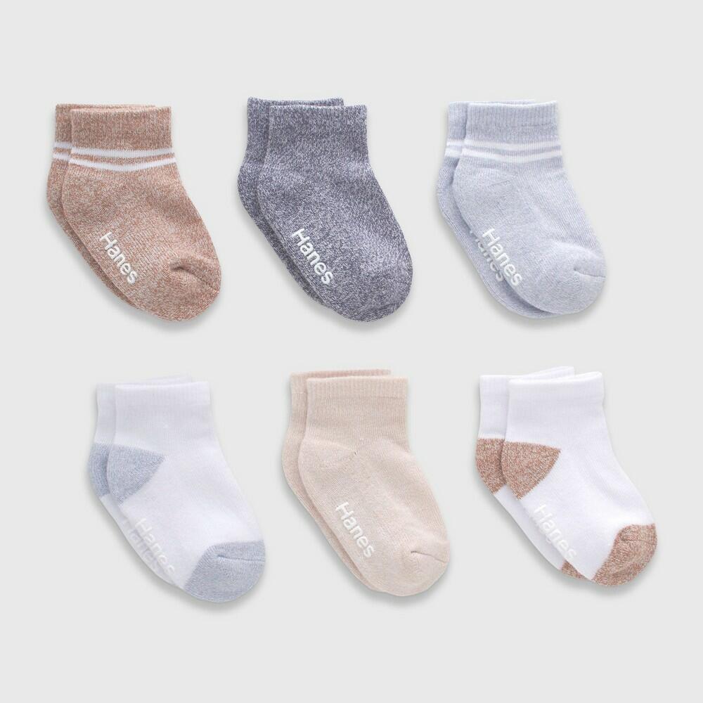 Hanes Pure Comfort Infant/Toddler Boys’ Ankle Socks  Organic Cotton  6-Pairs